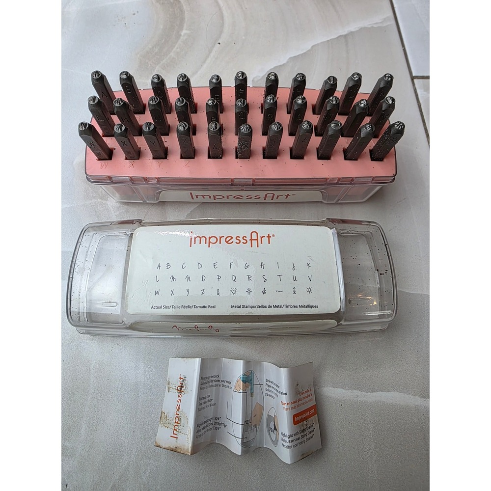 ImpressArt Melody 3mm Uppercase Letter Metal Stamp Set 33pc SC1227AM-3mm-M K2